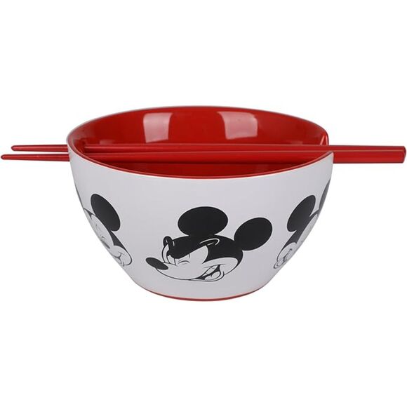 Other - Mickey Mouse Ceramic Ramen Bowl with Chopsticks